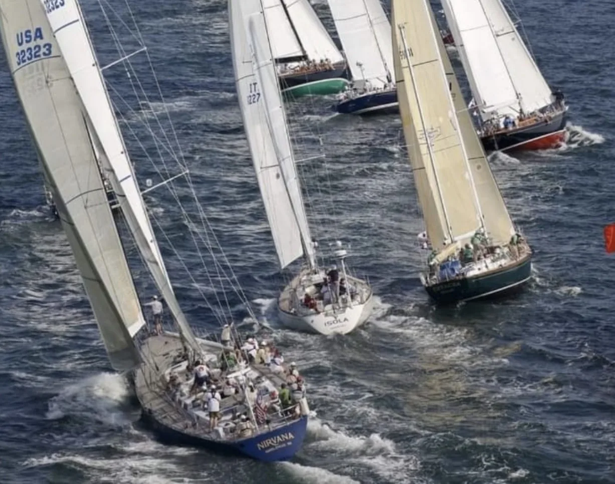 Nirvana and other classic sailing yachts racing offshore