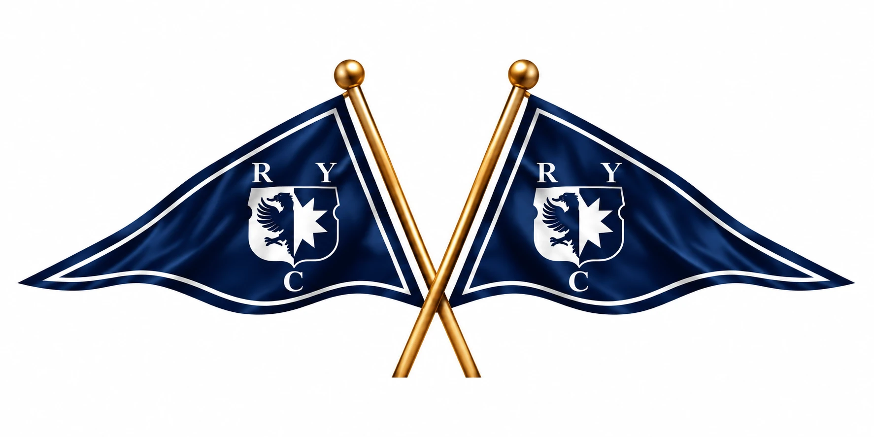 Rosey Yacht Club crossed burgees logo